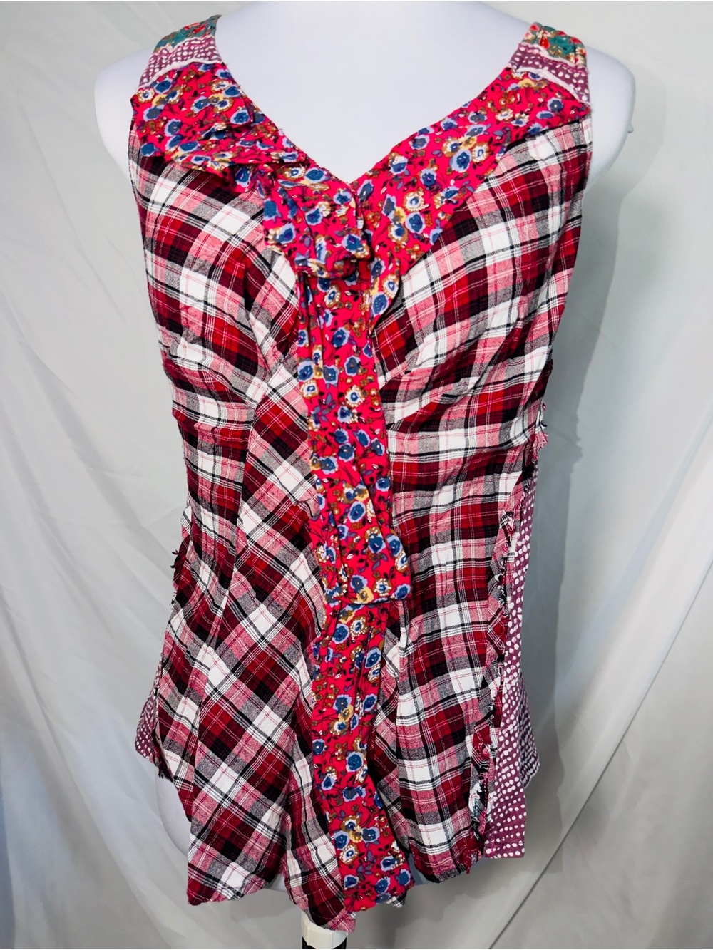 Anthropologie One September Sleeveless Patchwork Top